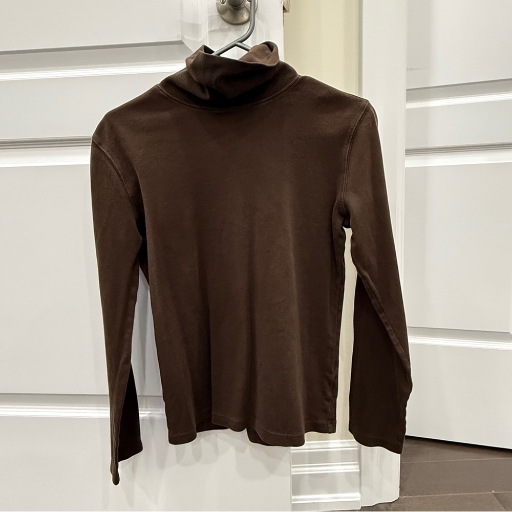 St. John's Bay Brown Turtleneck Long Sleeve Top